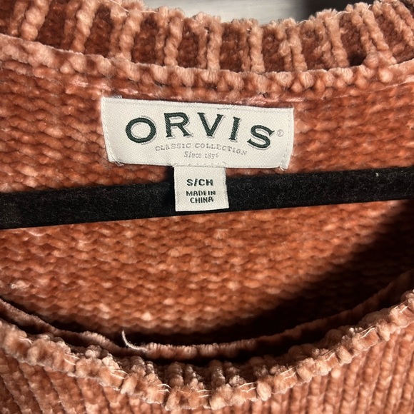 Orvis Terracotta Chenille Chunky Knit Crewneck Sweater Cozy - Picture 6 of 7